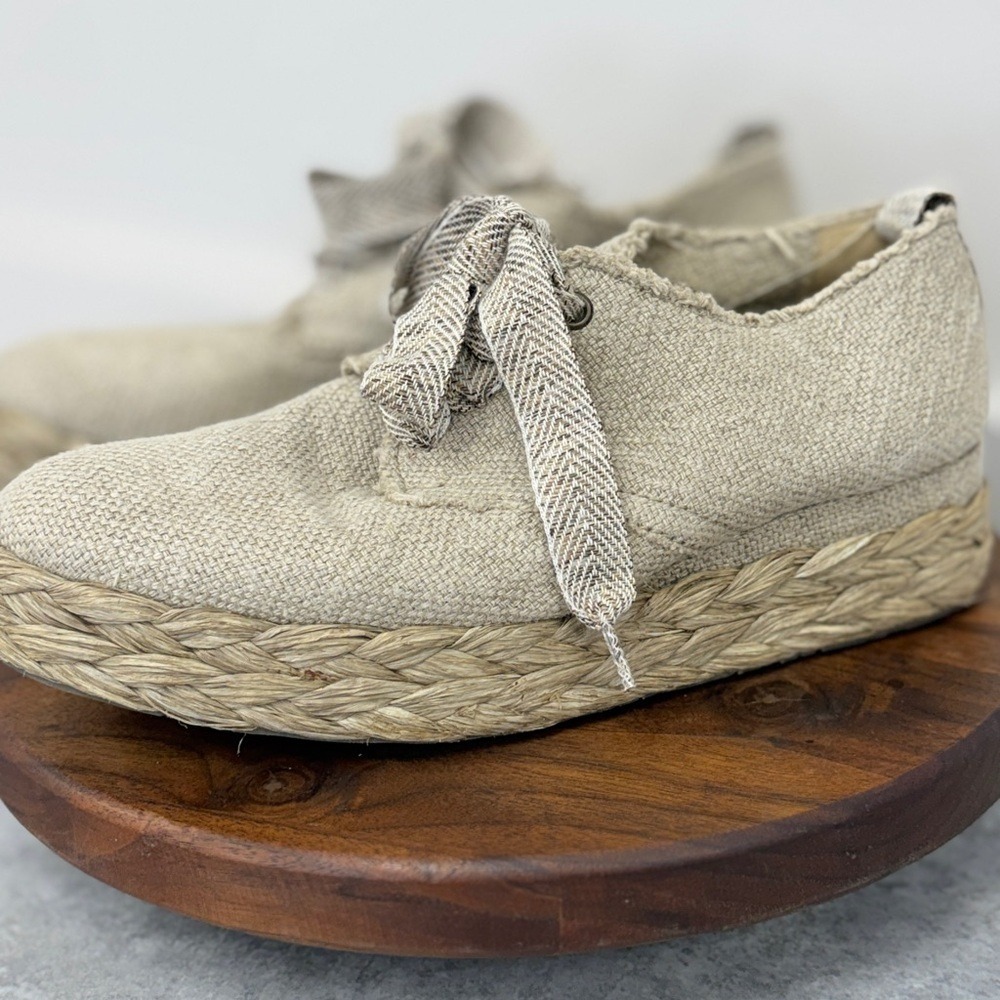 Pedro Garcia Gavi lace-up espadrille platform sneakers Sz 391/2 = 8.5